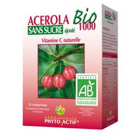 Acerola Bio 1000 Sem Adição de Açúcar 26 comprimidos - Phyto actif