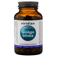 Extrato de Folhas de Ginkgo Biloba 60 cápsulas vegetais - Viridian