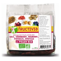 Mistura de 5 frutas (arando, amora branca, goji, mirtilo, físalis) 200 g - Fructivia