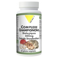 Complexo de Cogumelos 500 mg Extrato Estandardizado 60 cápsulas vegetais - Vitall +