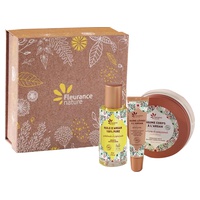 Caixa de argão: 150ml de óleo + 50ml de protetor labial + 15ml de bálsamo corporal orgânico 1 unidade - Fleurance Nature