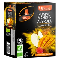 Pacotinho Fruta Maçã, Manga e Acerola 4 unidades de 120g - Vitabio