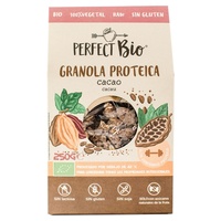 Granola de proteína de cacau orgânica 250 g (Cacau) - Perfect Bio