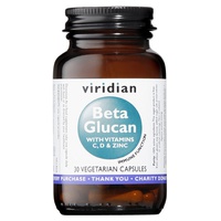 Beta Glucan 250 mg (mais vitamina C, D3 e zinco) 30 cápsulas vegetais - Viridian