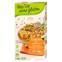 Bolinhos Arroz e Lentilhas Vermelhas Bio 2 unidades de 100g - Ma Vie sans Gluten