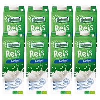 Pacote de bebida de arroz orgânico e algas marinhas 8 unidades de 1L - Natumi