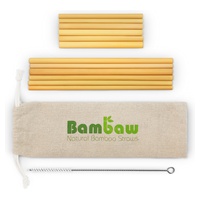 Canudos de bambu 22 e 13 cm 12 unidades - Bambaw