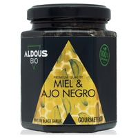 Mel orgânico autêntico com alho preto orgânico 240 g - Aldous Bio