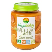 Frascos de cenoura para batata-doce Vegébaby para bebê 4 meses 190 g - Vegebaby