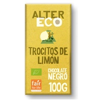 Chocolate preto com limão orgânico 100 g - Altereco