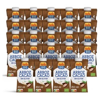 Pacote de bebida de bio chocolate e arroz de cálcio 24 unidades de 250ml - Isola Bio