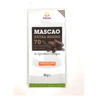 Chocolate amargo mascao 70% com sementes orgânicas de cacau 80 g - Ideas