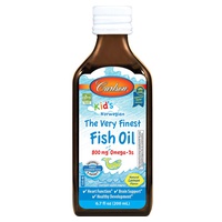 O óleo de peixe mais fino do mundo, 800mg de limão natural 200 ml - Carlson Labs