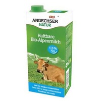 Leite de Vaca Semidesnatada UHT 1,5% de Gordura Bio 1 L - Andechser