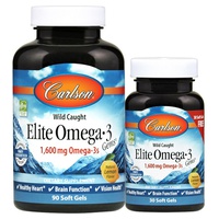 Gemas Elite Omega-3, 1600Mg Natural Lemon 90 + 30 softgels - Carlson Labs