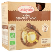 Pacotinhos Creme de Cacau e Sêmola Bio (a partir dos 8 meses) 4 unidades de 85g (Cacau) - Babybio