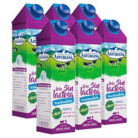 Leite semidesnatado sem lactose 6 unidades de 1L - Central lechera Asturiana