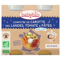 Boião Menu Cenoura, Tomate e Massas Bio (a partir dos 8 meses) 2 unidades de 200g - Babybio