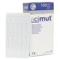 Agulha de Acupuntura Mango de Prata com Cabeça Redonda e sem Guia 100 agujas (0,26x40mm / 32x1,5cun) 100 unidades - Acimut