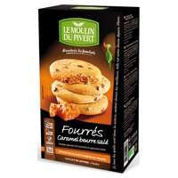 Biscoitos recheados com caramelo e manteiga salgada com pepitas de chocolate 175 g - Le Moulin du Pivert