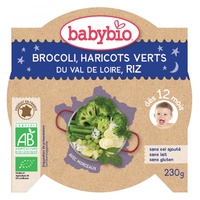 Prato Boa Noite Brócolos, Legumes Verdes e Arroz Bio (a partir de 12 meses) 230 g - Babybio