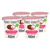 Pack de iogurte de coco e framboesa 4 unidades de 400g - Abbot Kinney's