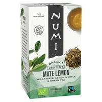 Chá verde com erva-mate e murta limão bio comércio justo 18 saquetas de infusão - Numi