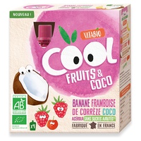 Cool Fruits - Banana Framboesa da Corrèze Leite de coco Acerola 4 unidades de 85ml - Vitabio