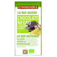 Chocolate amargo orgânico com gengibre confitado 100 g - Ethiquable