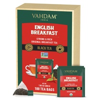 Café da manhã com chá preto marajá 100 saquetas de infusão - Vahdam Teas