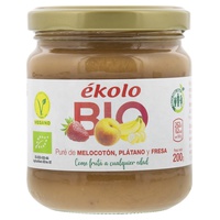 Purê de frutas, pêssego, banana, morango 200 g - Ékolo