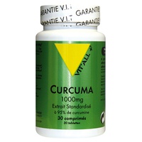CURCUMA 1000mg Extrait Standarded to 95% of Curcuminoïdes Optimisé with BCM95® 30 comprimidos - Vitall +