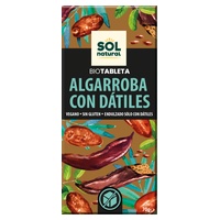 Chocolate orgânico de alfarroba com tâmaras 70 g (Cacau) - Sol Natural