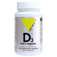 Vitamina D3 vegetal 20 µg 100 comprimidos - Vitall +
