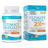 Ultimate Omega 2X Mini com vitamina D3, 1120mg de limão 60 pérolas - Nordic Naturals