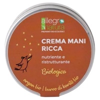 Creme de mãos rico com argan e manteiga de karité orgânica 60 ml de creme - Allegro Natura