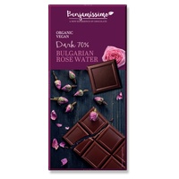 Água de rosas búlgara (chocolate amargo 70%) 70 g - Benjamissimo