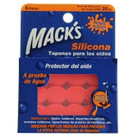 Tampões de Silicone para os Ouvidos Tamanho Infantil 6 unidades - Mack's