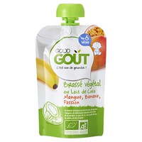 Sachê de iogurte com leite de coco, manga e maracujá 6m + 90 g - Good Goût