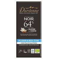 Tablete de Chocolate Negro 64% com Açúcar de Coco 100 g - Dardenne