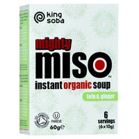 Sopa de Miso com Tofu e Gengibre sem gluten Bio 6 saquetas de 60g - King Soba