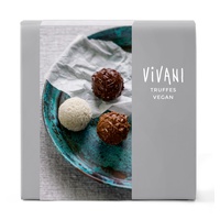 Variedade de trufas de chocolate vegano orgânico 100 g (Caramelo - Chocolate - Coco) - Vivani