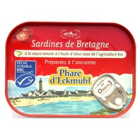 Sardinhas da Bretanha em molho de tomate em azeite 135 g - Phare d'Eckmühl