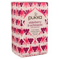 Infusão Bagas de Sabugueiro & Equinácea (Elderberry & Echinacea) Bio 20 saquetas de infusão - Pukka