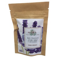 Chocolate amargo cru vegano 77% com canela e lavanda 40 g - Nuna