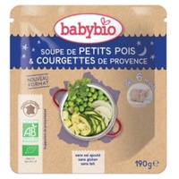 Saqueta Sopa de Ervilhas e Curgete Bio (a partir dos 6 meses) 190 g - Babybio