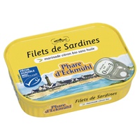 Sardinhas da Bretanha com Azeite Virgem Extra e Limão Bio 135 g - Phare d'Eckmühl