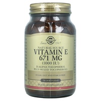 Vitamina E de fonte natural 671 mg (1000 UI) 50 pérolas - Solgar