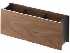 Porta comandos YAMAZAKI 3 compartimentos (Castanho - Madeira - 25x7x10 cm)