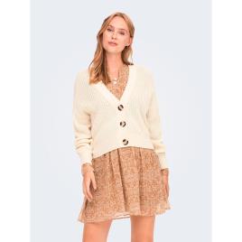 Jdy Justy Short Cardigan Beige L Mulher